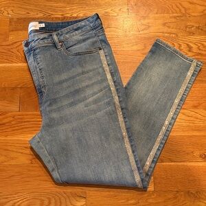 Soft Surroundings Blue Straight Leg Jeans with Silver Detail